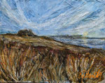 Sonnenuntergang auf Hiddensee, Collage 2023, verkauft