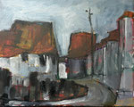 Dorfstraße, 2018, Öl auf Leinwand, 30x25cm, verkauft