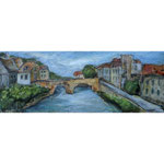 Am Fluss/ Dinan, Bretagne, Collage 2021