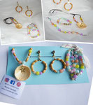* Vendido* Juego de 3 - Collar con Concha de mar y dije de estrella, pulseras y aretes a juego en tonos  pasteles, texto BFF (best friend forever)  $14.00