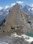 Die Serpentinen zum Gipfel am Mettelhorn vom Platthorn aus