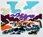 Lapicque Charles, Paysage en Castille , 1973, 49 x 40 cm sur arches 65 x 50 cm. Lithographie ©ADAGP, Paris 2011