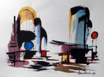 Città dinamica - Disegno a china, 1967