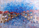 Strada blu - Olio su compensato, 1964