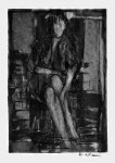 Donna seduta - Disegno a china, 1968