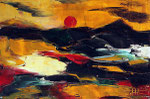 Alba rossa - Olio su compensato, 1972