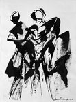 Ritratto di famiglia - Disegno a china, 1967