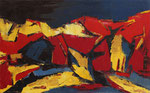 Paesaggio rosso - Olio su tela, 1974