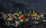 Notturno viola - Olio su compensato, 1967