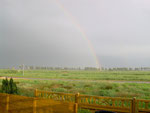 Regenbogen vor der Terasse