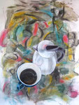 "Frühstück"_Acryl, Kreide auf Leinwand_72x58cm_2025