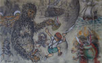 "Der Onkel"_AcrylKohle_Pastellkreide auf Leinwand_43x69cm_2024