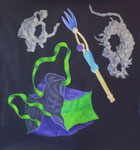 "Außerirdische nähern sich der Erde"_Acryl auf Leinwand_75x75cm_2019