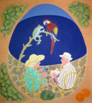 "Die Kommentatoren"_Acryl auf Leinwand_82x74cm_2024