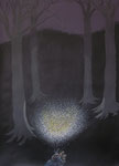 "Lichtkegel-Baumstreifer"_Acryl auf Leinwand_75x55cm_2020
