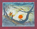 Blutmond,Acryl und Resin auf Spiegel 50x60 auf Träger 60x70, €350 