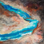 weiches Wasser 2, Mischtechnik mit Resin, Acryl und Strukturpaste, 70x70 cm, 350 Euro