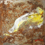 dust in the wind, Mischtechnik auf Metallplatte 30x30