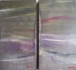 Verwerfung. Acryl auf 2 Keilrahmen je 80 x 40. € 350