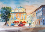 Florenz, Piazza San Marco, Aquarell, 36x51 cm, 150 Euro ohne Rahmen