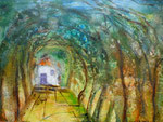 geheimnisvoller Einblick, Acryl auf Holzplatte 50x70 cm unverkäuflich