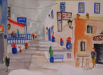 Straßenszene in Kos-Stadt. Aquarell, 30x40 cm , TW