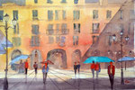 plaza major Palma de Mallorca, 36x51 cm, 160 Euro ungerahmt, plein air gemalt