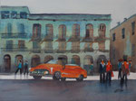ein Amerikaner in Havanna, Acryl auf Keilr. 60x80 xm 130 €