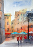 Platz in Palma de Mallorca, 30x40 cm, 125 Euro ungerahmt , plein air gemalt 