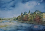 an der Seine, Aquarell 30x40 cm, Kursarb. B. Klimmer 140 Euro ohne Rahmen