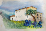 in der Toskana, Aquarell 35x50 cm, Kursarb. Gudrun Röhm, 140 Euro
