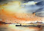 auf Fangzug, 36x51 cm, vergeben