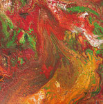 Frühlingswirbel Mischtechnik 40x40 cm auf 8 cm dickem Keilrahmen 95 Euro