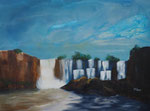 Wasserfall, Acryl 60x80 cm, Kursarb. B. KLimmer 180 Euro