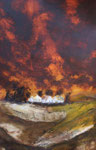 Gewitterstimmung, Acryl auf Aquarellpapier, 56x76 cm, Kursarbeit B. Klimmer ohne Rahmen 170 Euro