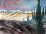 toskanische Landschaft, 45x60 cm, Kursarbeit Bernhard Vogel, 140 Euro ungerahmt