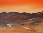 Morgen- oder Abendrot,  Acryl auf Leinwand 60x 80x4 cm 280€
