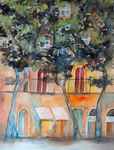 Hausansicht, 46x61 cm 230 Euro ohne Rahmen