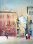 Florenz Piazza SS Annunziata, 42x58 cm, 210 Euro ohne Rahmen