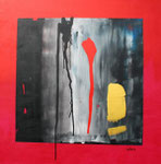 Gold, relativ stabil. Acryl auf Keilrahmen, 80x80 cm, Kursarbeit P. Seharsch,245 Euro