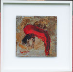Zahn der Zeit 1. Acyl auf Metall, 30x30 cm im Rahmen 50x50cm 280 Euro 