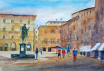 Florenz Piazza della Signorina, Aquarell 36x51 cm, 150 Euro ohne Rahmen