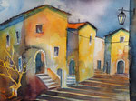 südliches Dorf, 35x50 cm, 160 Euro ohne Rahmen