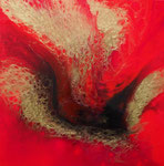 Magie in Gold II, mixed media mit Resin auf Keilr. 40x40x7 cm 160 Euro