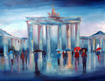 Regen am Brandenburger Tor Acryl und Öl auf Keilr. 80x100 cm, 180 Euro