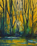romantischer Wald, Acryl 50x60 cm, Kursarb. VHS Wetzlar, nach e. Motiv von Bernd Zimmer, 135 Euro