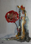 zum Muttertag, Acryl und Resin auf Naturleinen 50x70 cm 160 Euro