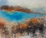 blaue Lagune, Mischtechnik auf Keilr. 50x60 cm, 70 €