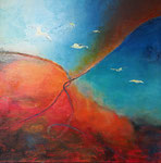 Knotenpunkt, Mischtechnik Öl/Acryl 100x100 cm,vergeben