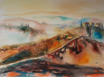 Toskanalandschaft, Mischtechnik auf Papier 76x56 cm 260 Euro ohne Rahmen, mit Rahmen 290 Euro
